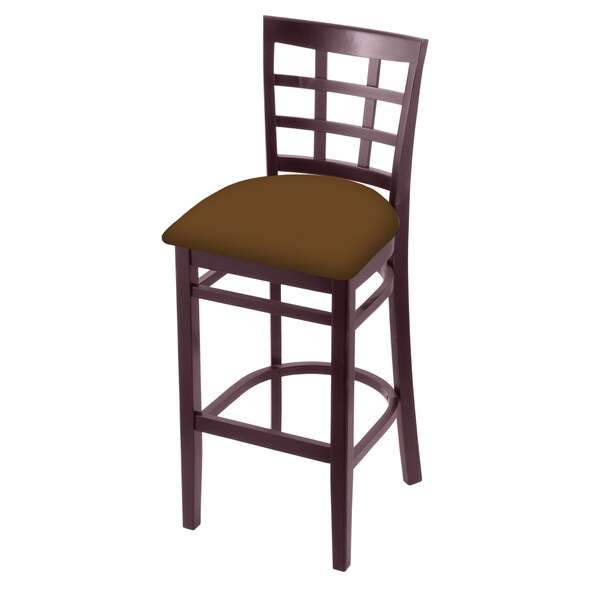 25" Counter Stool, Dark Cherry Finish, Canter Thatch Seat